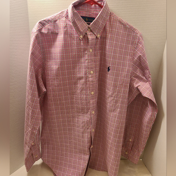 RALPH LAUREN CLASSIC FIT MEN'S SIZE LARGE LONG-SLEEVE BUTTON-DOWN DRESS SHIRT - Picture 1 of 8